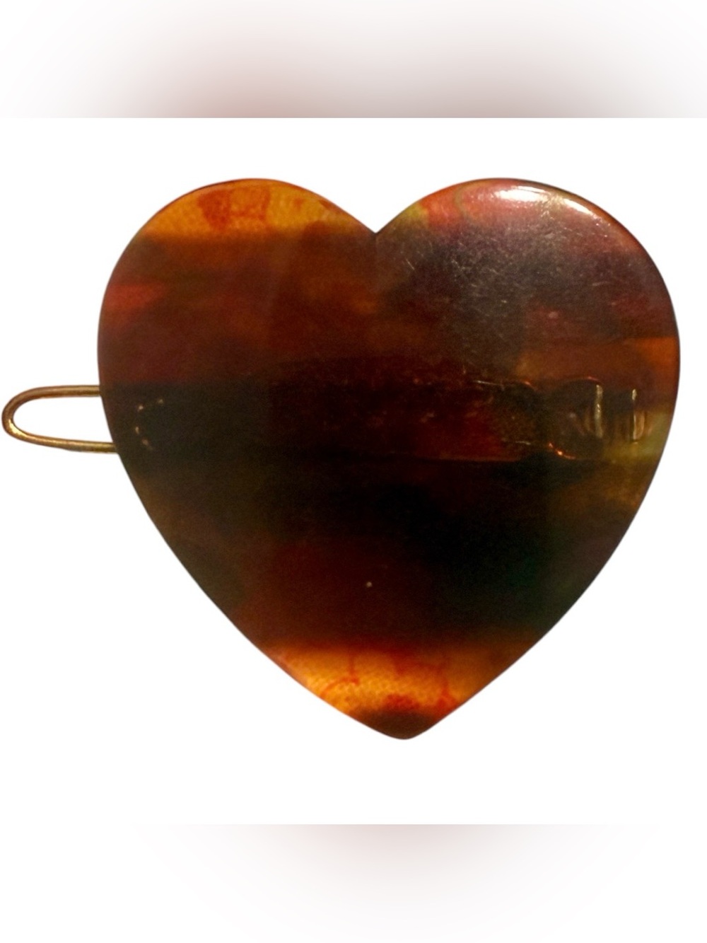 1960’s Heart-Shaped French Hair Clip in Tortoiseshell